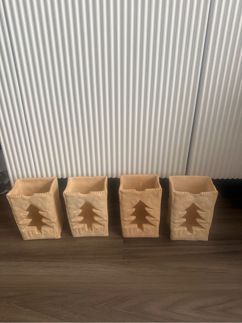 Vintage Michaels Christmas Tree Luminary Candle Holders Set of 4